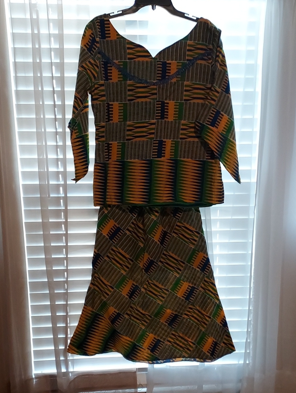 Printed Green and Yellow A-Line Women's Skirt